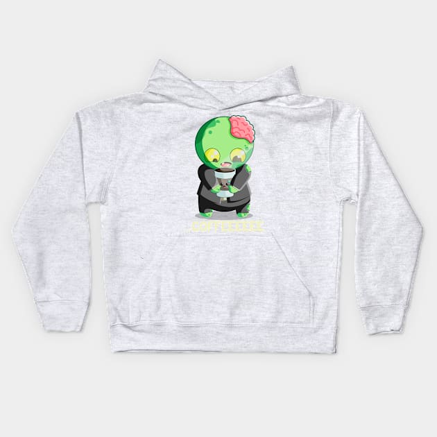 Coffee Zombie Kids Hoodie by Vessoaran